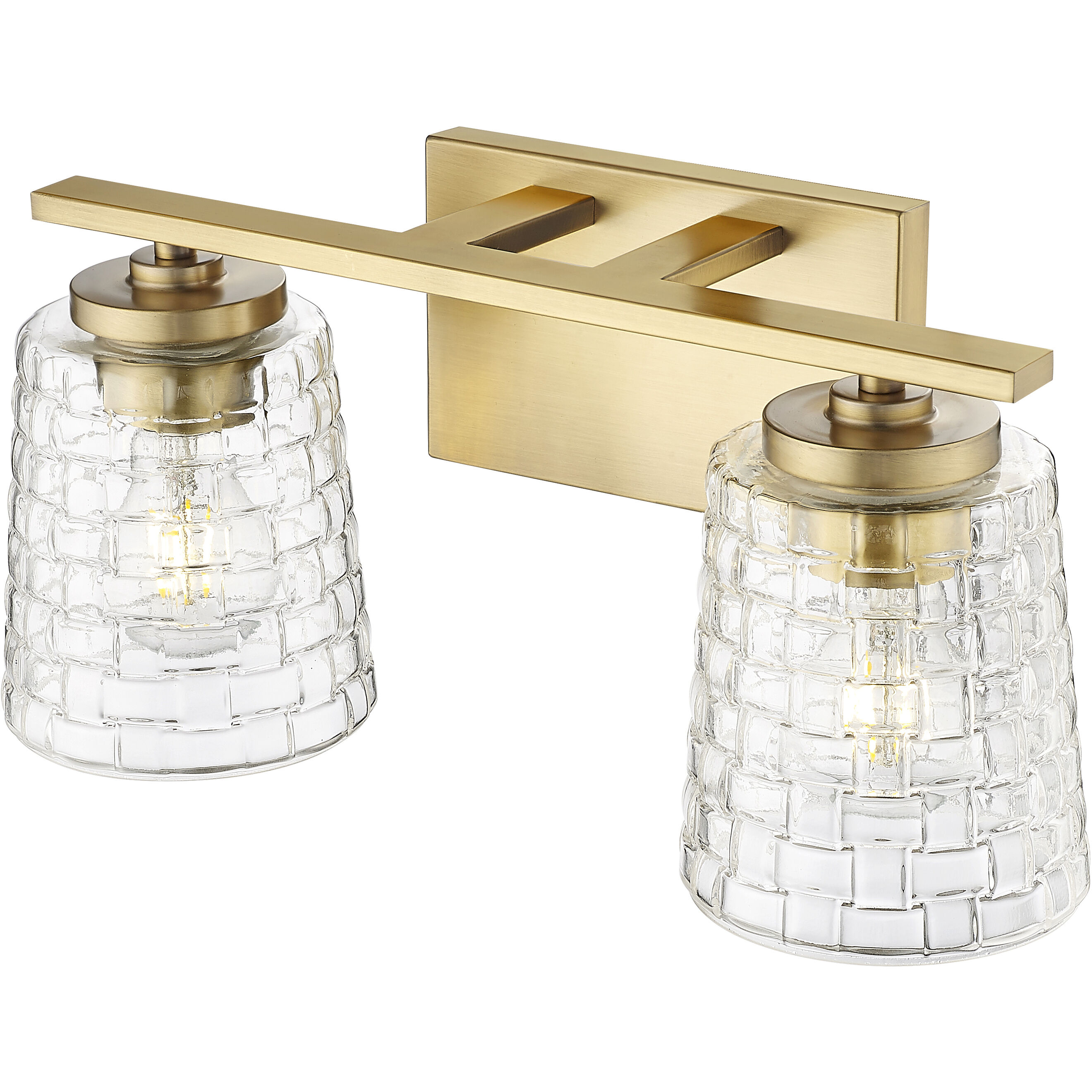 Saben 2 Light 15 inch Vintage Brass Bathroom Vanity Light Wall Light